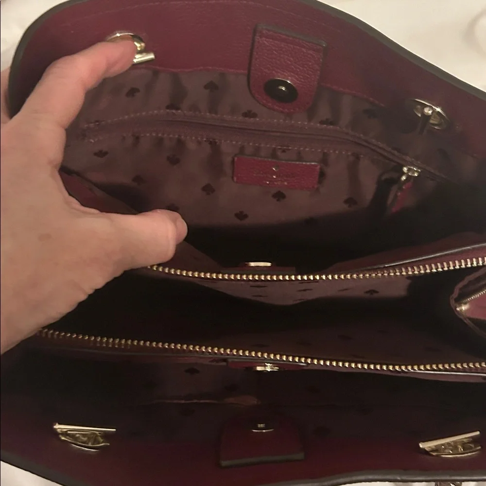 Kate Spade Burgundy Leather Chain-Handle Shoulder Bag
